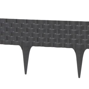 Lawn Edging, Plastic Palisade Rattan Effect, 2.4m, Deep Grey Home & Garden Free Shipping