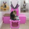 Kitty cubby cat cube play tower midi in cream – premium pet accessory for dogs & cats uk cats free shipping