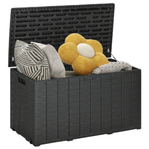 Garden Storage Box 366L Rolling Plastic Black Weatherproof Garden Free Shipping