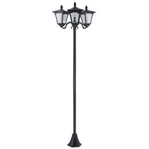 Outdoor Solar-Powered Garden Lamp Post IP44 Black 182.5 cm Garden Free Shipping