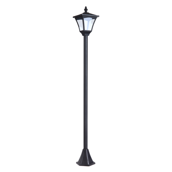 Solar Garden Post Lamp – Dimmable LED Bollard 1.2m Tall Black Garden Free Shipping 5