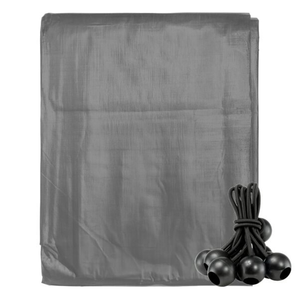 Grey L-Grade Tarpaulin with 10 x 6″ Bungee Balls (Black) Home & Garden Free Shipping 5