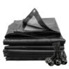 Black/silver heavy duty tarpaulin 10m x 12m with 10 x 4″ bungee balls (black) kit tarp sets free shipping