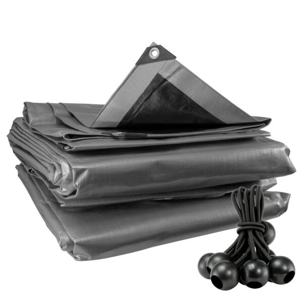 Silver XL-Grade Tarpaulin with 10 x 6″ Bungee Balls (Black) Home & Garden Free Shipping 5
