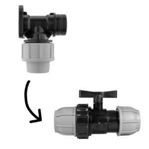 Wall Flange Kit 20mm MDPE With In-Line Valve Home & Garden Free Shipping