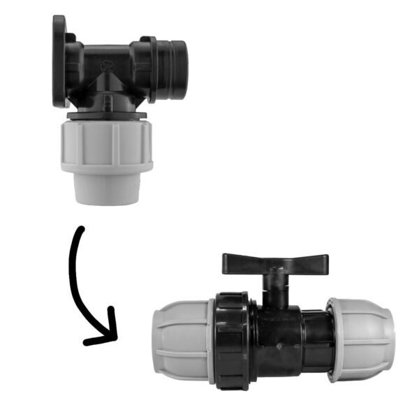 Wall Flange Kit 20mm MDPE With In-Line Valve Home & Garden Free Shipping 5