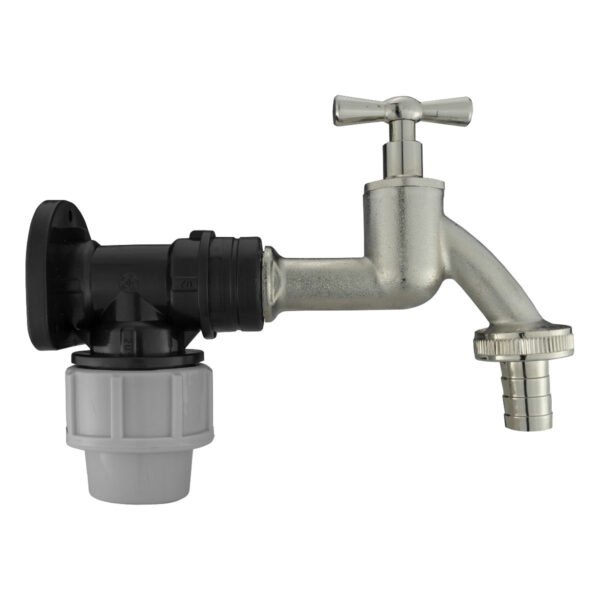 Wall Flange Kit 20mm MDPE + Bib Nickle Tap 1/2″ Barb Home & Garden Free Shipping 5