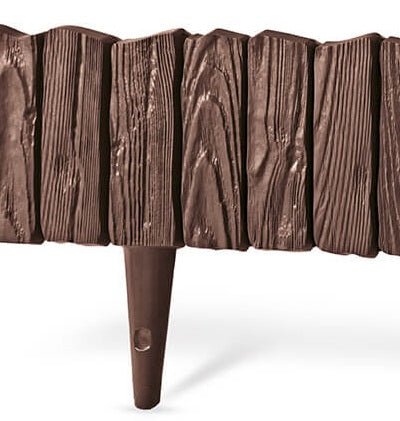 Lawn Edging, Plastic Palisade Wood Effect, 2.32m, Brown Home & Garden Free Shipping 5