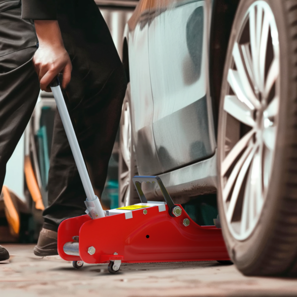 Hydraulic Low-Profile Car Jack with 8–38cm Range, Red 2.5T