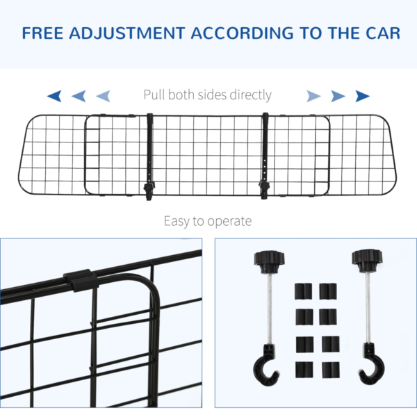 Pet Car Barrier - Adjustable, Ventilated Mesh Guard for Cars