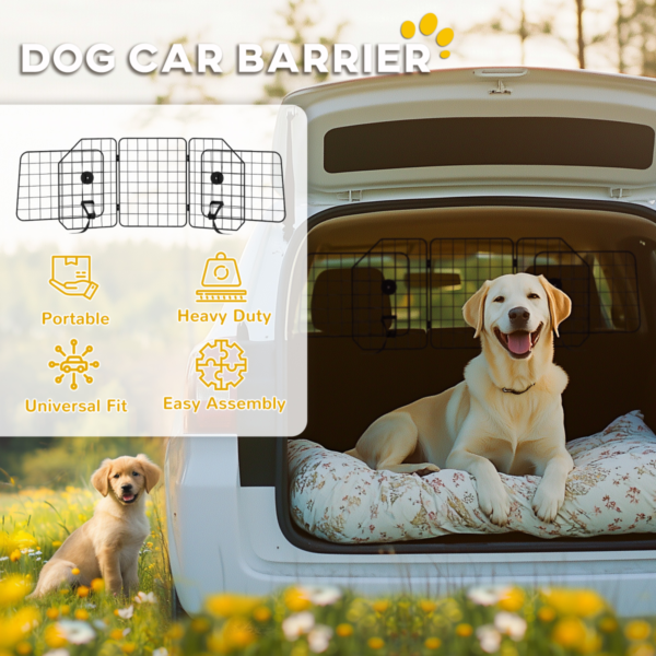 Dog Barrier for Cars and SUVs - Adjustable Width Vehicle Gate