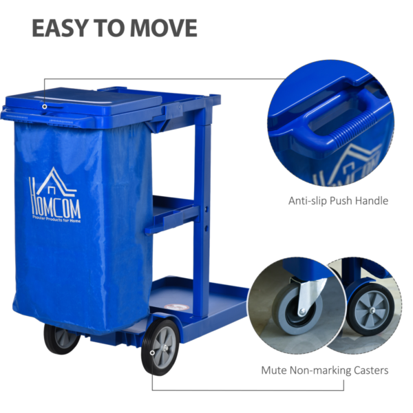 Cleaning Cart On Wheels with 3-Tier Shelves - Home Use