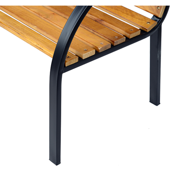 Garden Bench Outdoor 122x60x80 cm Steel/Wood Patio Seating