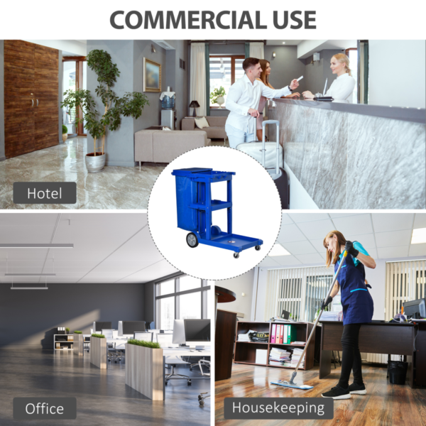 Cleaning Cart On Wheels with 3-Tier Shelves - Home Use