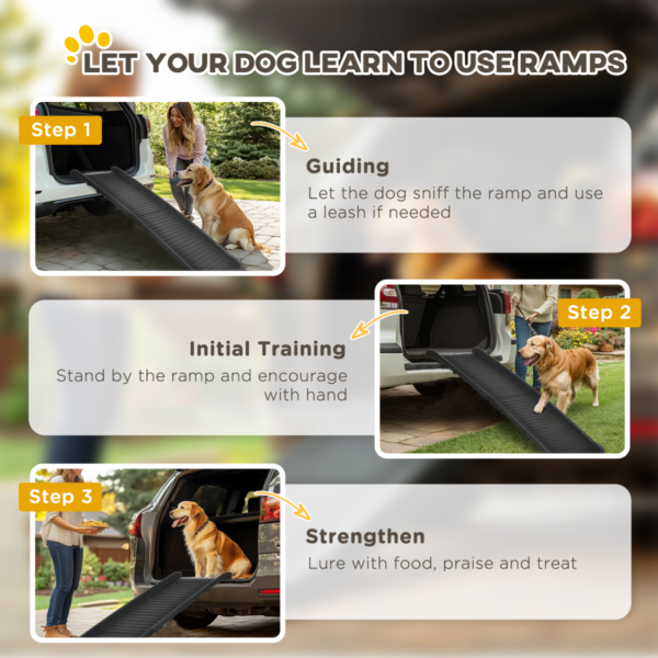 Pet Ramp Foldable with Non-Slip Cover for Cars and SUVs