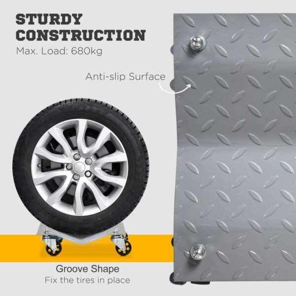 Car Wheel Dollies, 680kg Capacity with Swivel Casters 2 Piece