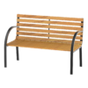 Garden Bench Outdoor 122x60x80 cm Steel/Wood Patio Seating
