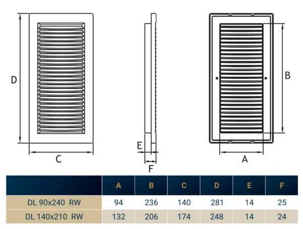 Louvre vent white dl/140x210 rw lux with fly mesh – louvre air vent cover uk louvre vents free shipping 9