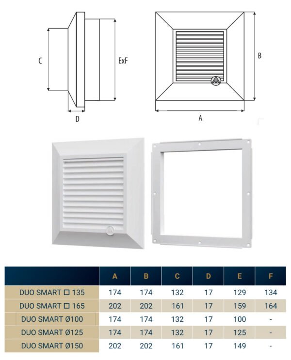 Louvre vent white duo smart 135 fi 125mm with fly mesh – louvre air vent cover uk louvre vents free shipping 5