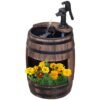 Wooden Barrel Pump Garden Fountain Water Feature Planter Garden Free Shipping 21