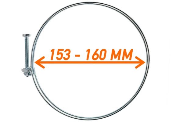 Double wire hose clamp galvanised 153mm-160mm – heavy duty pipe & hose fitting uk hose clips free shipping 5