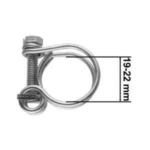 Double Wire Hose Clamp Galvanised 19mm-22mm – Heavy Duty Pipe & Hose Fitting UK Hose Clips Free Shipping