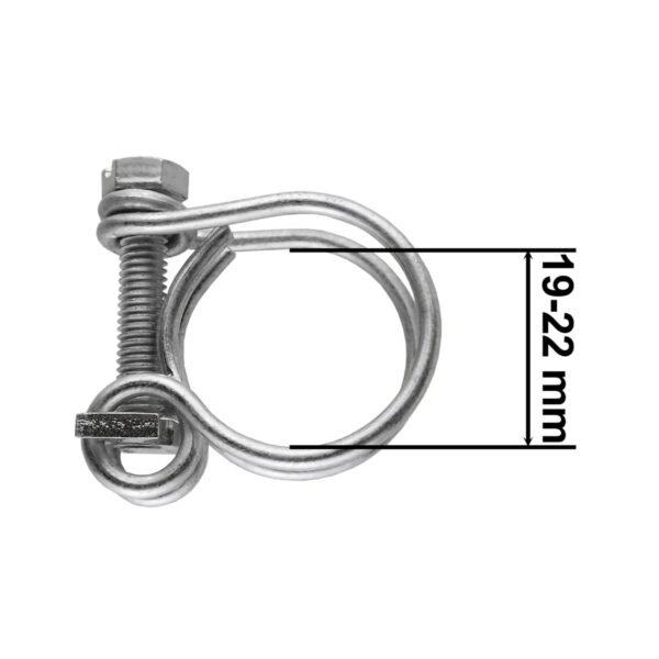 Double wire hose clamp galvanised 19mm-22mm – heavy duty pipe & hose fitting uk hose clips free shipping 5