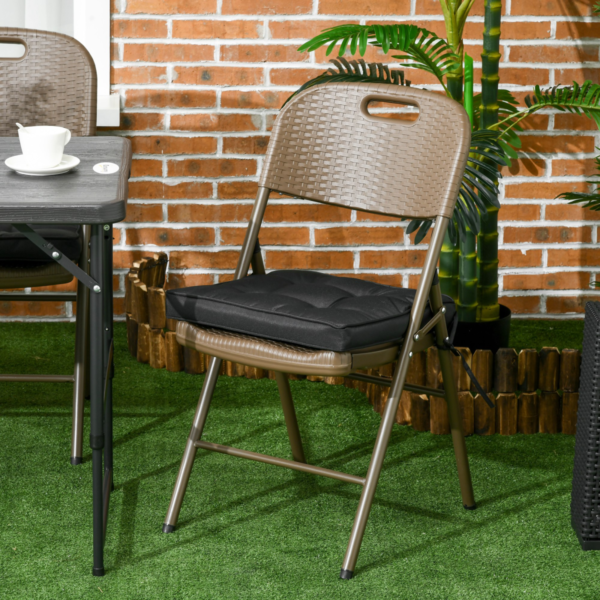 Garden Seat Cushion 40x40cm with Ties for Dining Chairs – Black Lifestyle & Decor Free Shipping 7