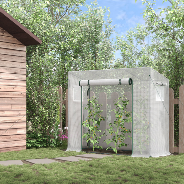 Walk-in garden greenhouse 200x76x150-168cm with roll-up door – walk-in garden greenhouse growing shelter uk greenhouses & cold frames free shipping 7