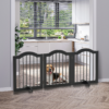 Dog Gate 3-Panel Freestanding Wood Barrier with Support Feet Dogs Free Shipping 23