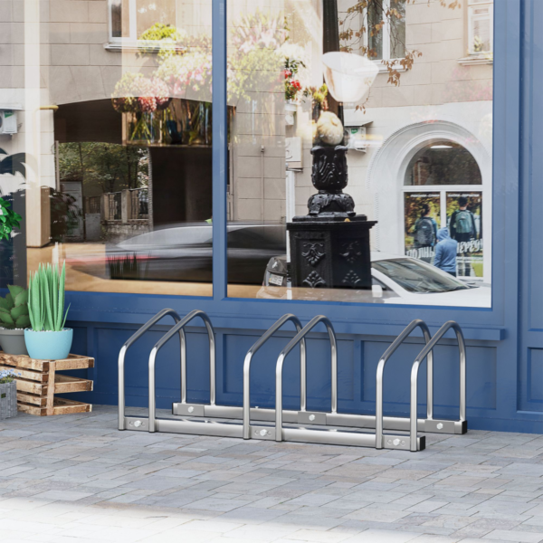 Three-Bike Parking Rack with Detachable Stand – Wall or Floor Mount, Silver Hand Tools & Accessories Free Shipping 7