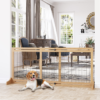 Pet Gate Adjustable Wooden Freestanding Doorway Barrier Dogs Free Shipping 23