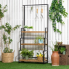 3-Tier Plant Stand with Hanging Hooks for Indoor/Outdoor Garden Decoration Garden Free Shipping 23