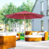 Wooden Garden Parasol 3m with Fir Pole, Adjustable Tilt Wine Red Garden Free Shipping 23