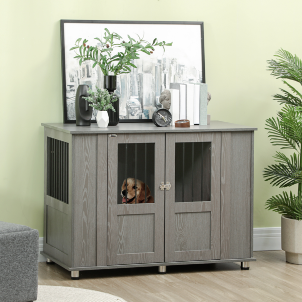 Dog Crate End Table for Extra Large Dogs – Indoor Grey Finish Horse & Petcare Free Shipping 7