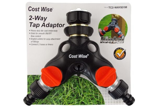 Double Tap Connector with Valves Metal Home & Garden Free Shipping 9