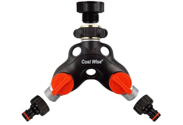 Double Tap Connector with Valves Metal Home & Garden Free Shipping 13