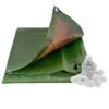 Green/brown heavy duty tarpaulin 1m x 1m with 20 x 4″ bungee balls (white) kit new arrivals free shipping