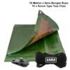 Green/brown heavy duty tarpaulin 1m x 1m with 10m of 6mm bungee rope & 10 tarp clips (screw type) kit new arrivals free shipping
