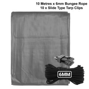 Black Bungee Shock Rope 6mm 10m, 6m – Heavy Duty Elastic Cord for Tarpaulins & Outdoor Use New Arrivals Free Shipping