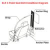 Seat Belts Adjustable Retractable 3-Point Universal Shoulder Pair Car & Caravan Free Shipping 21