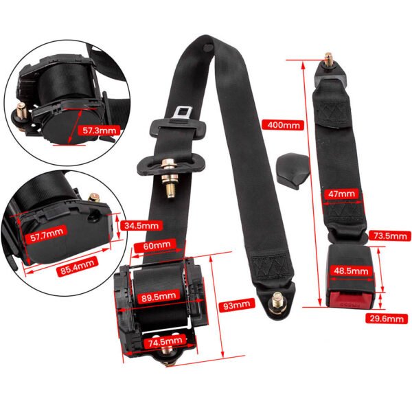 Seat Belts Adjustable Retractable 3-Point Universal Shoulder Pair Car & Caravan Free Shipping 7