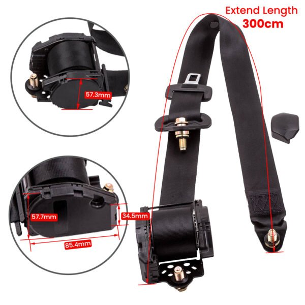Seat Belts Adjustable Retractable 3-Point Universal Shoulder Pair Car & Caravan Free Shipping 13