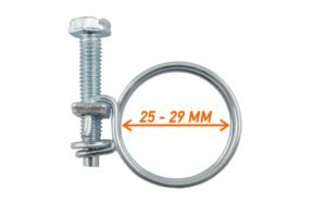 Double Wire Hose Clamp Galvanised 25mm-29mm – Heavy Duty Pipe & Hose Fitting UK Hose Clips Free Shipping