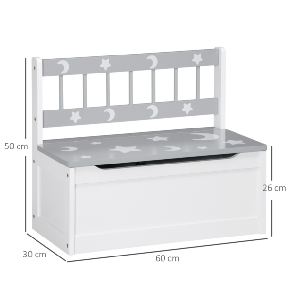 Wooden Toy Box & Storage Bench with Safety Rod – Grey for Kids Baby Free Shipping 9