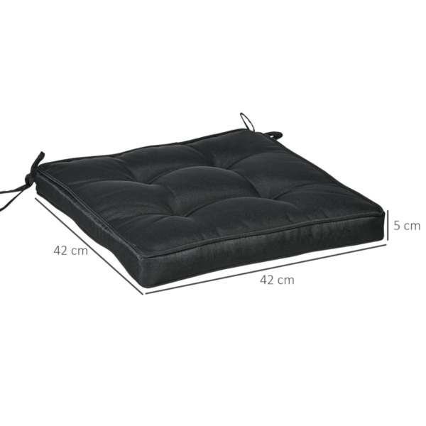 Garden Seat Cushion 40x40cm with Ties for Dining Chairs – Black Lifestyle & Decor Free Shipping 9