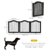 Dog Gate 3-Panel Freestanding Wood Barrier with Support Feet Dogs Free Shipping 25