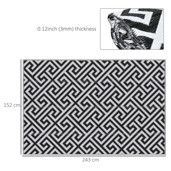 Outdoor Rug Reversible 152×243 cm Portable for RV Camping Lifestyle & Decor Free Shipping 9