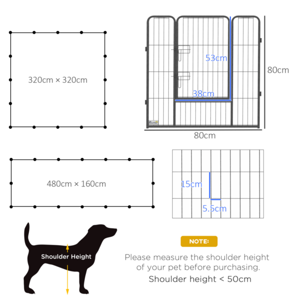 Puppy Play Pen 16 Panels Heavy-Duty 80cm H for Small & Med Dogs Dogs Free Shipping 9