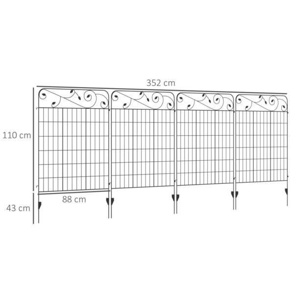 Garden fencing panels 4pc 43in x 11. 5ft flower bed border – garden tool & accessory uk palisades & lawn edging free shipping 9